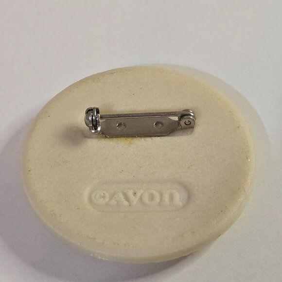 Vintage Avon Porcelain Floral Transfer Brooch - Picture 3 of 3